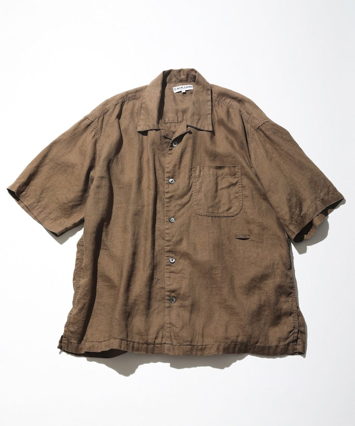 Linen Open Collar Shirt