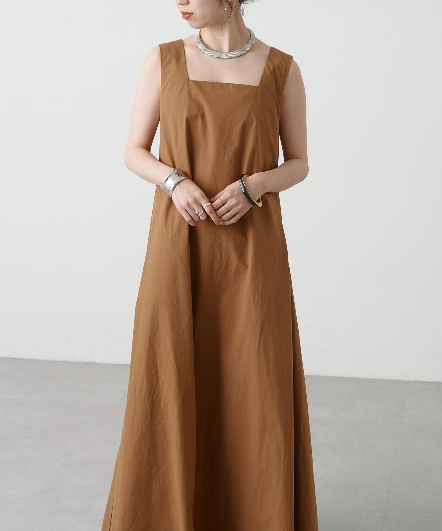 2WAY無袖方形連衣裙