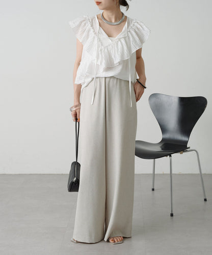 2WAY單肩露肩荷葉邊上衣