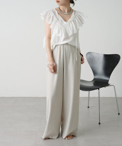 2WAY單肩露肩荷葉邊上衣