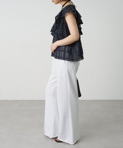 2WAY單肩露肩荷葉邊上衣