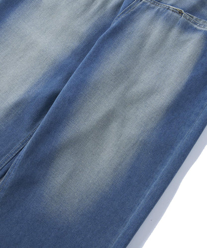 斜口袋爆破寬鬆牛仔褲