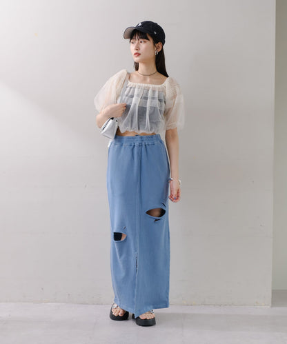 【2尺碼展開】破洞衛衣裙