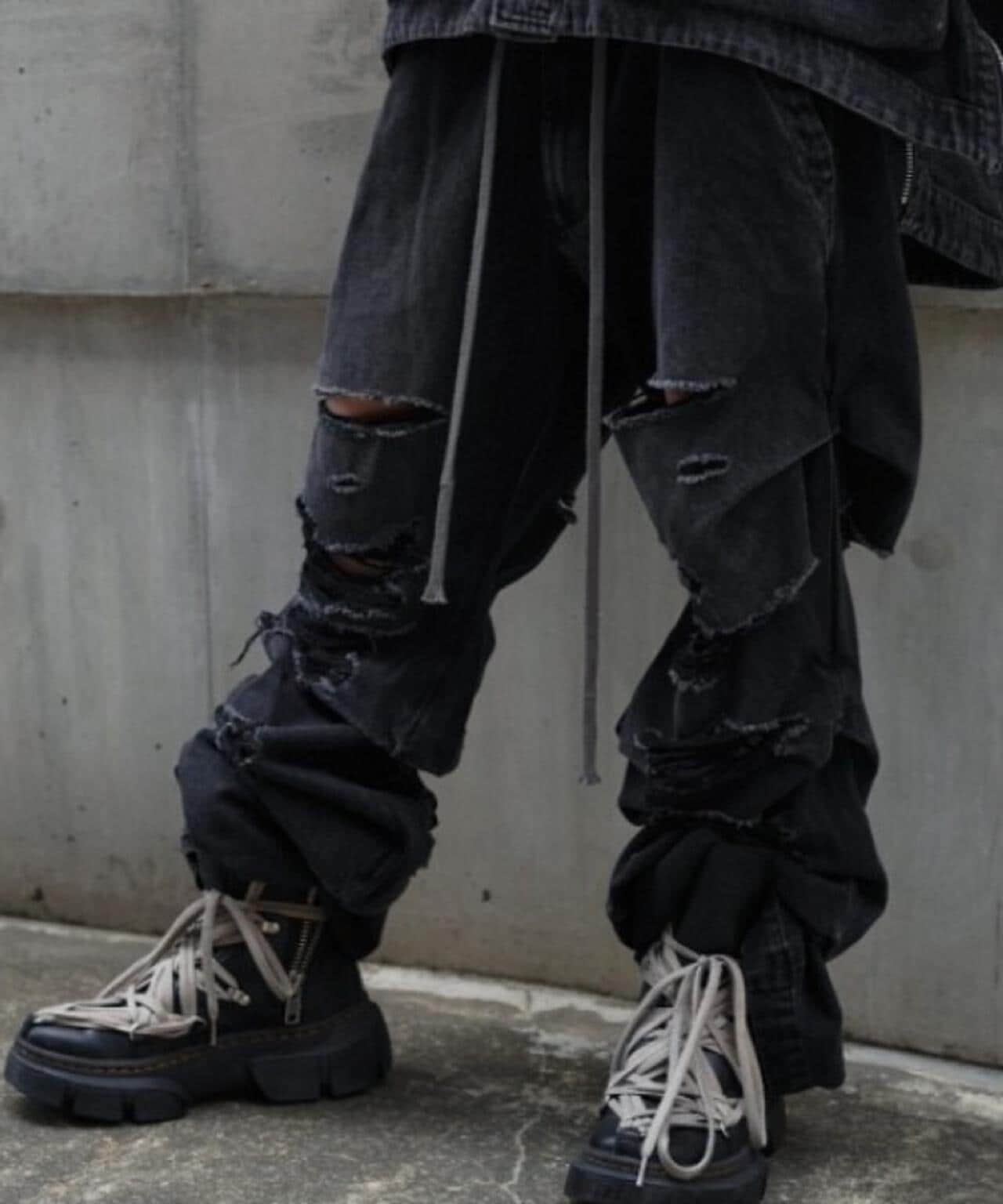 A.F ARTEFACT/VINTAGE TUCK BUGGY PANT/CRUSH