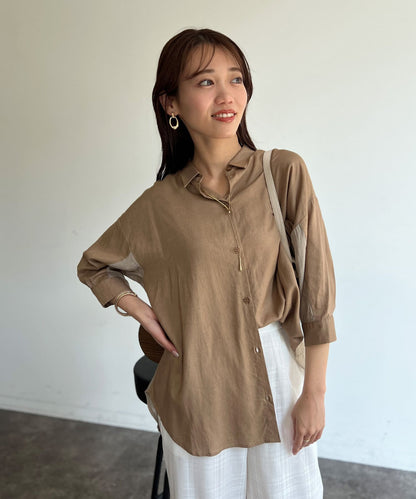BACK透明亞麻襯衫