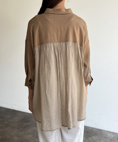 BACK透明亞麻襯衫