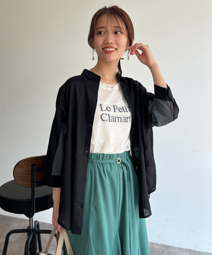 BACK透明亞麻襯衫