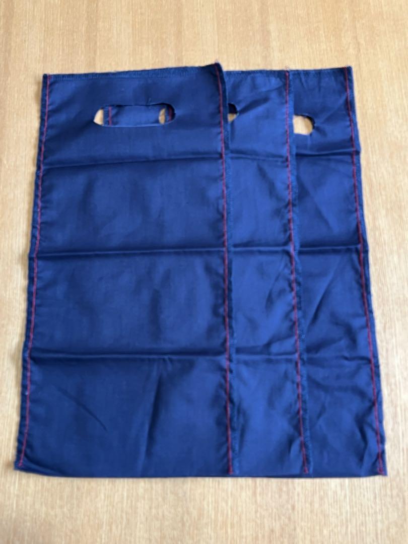 45rpm 風呂敷生地ショッパー　/ネイビー3枚 (新品、未使用)