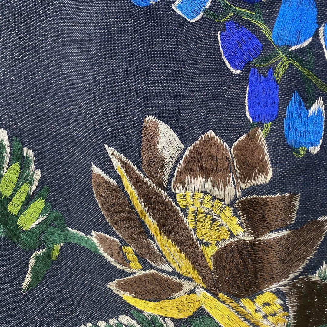 45R ギマアロハ刺繍キャミソール (インディゴ) チュニック ギマツイード (新品、未使用)