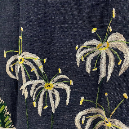 45R ギマアロハ刺繍キャミソール (インディゴ) チュニック ギマツイード (新品、未使用)