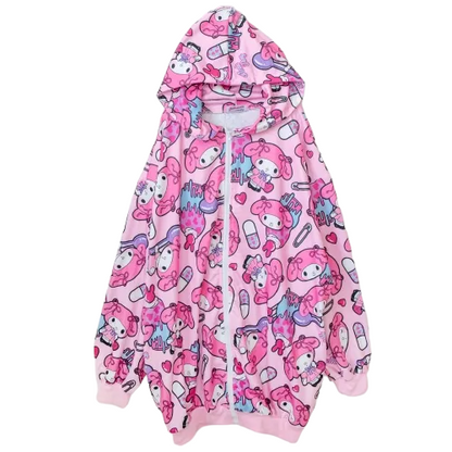 ACDC RAG x Sanrio My Melody 大號長袖拉鍊衛衣 粉色【特價】 (RG4317)