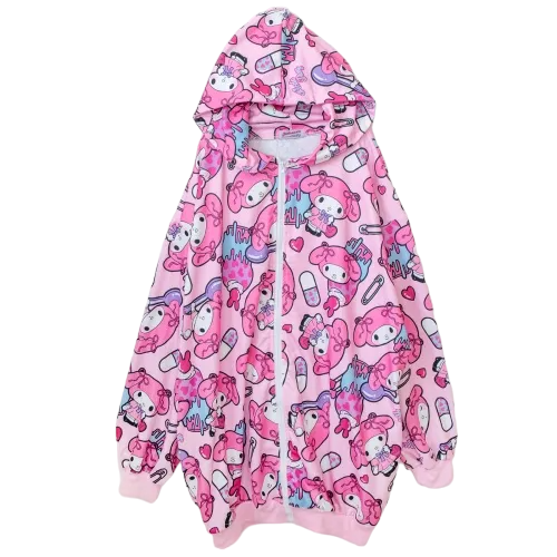 ACDC RAG x Sanrio My Melody 大號長袖拉鍊衛衣 粉色【特價】 (RG4317)