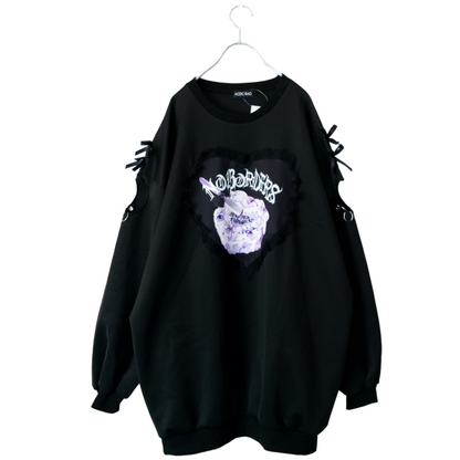 ACDC RAG 愛情朋克 蕾絲心形 大號 衛衣上衣 黑色 (RG4495BK)