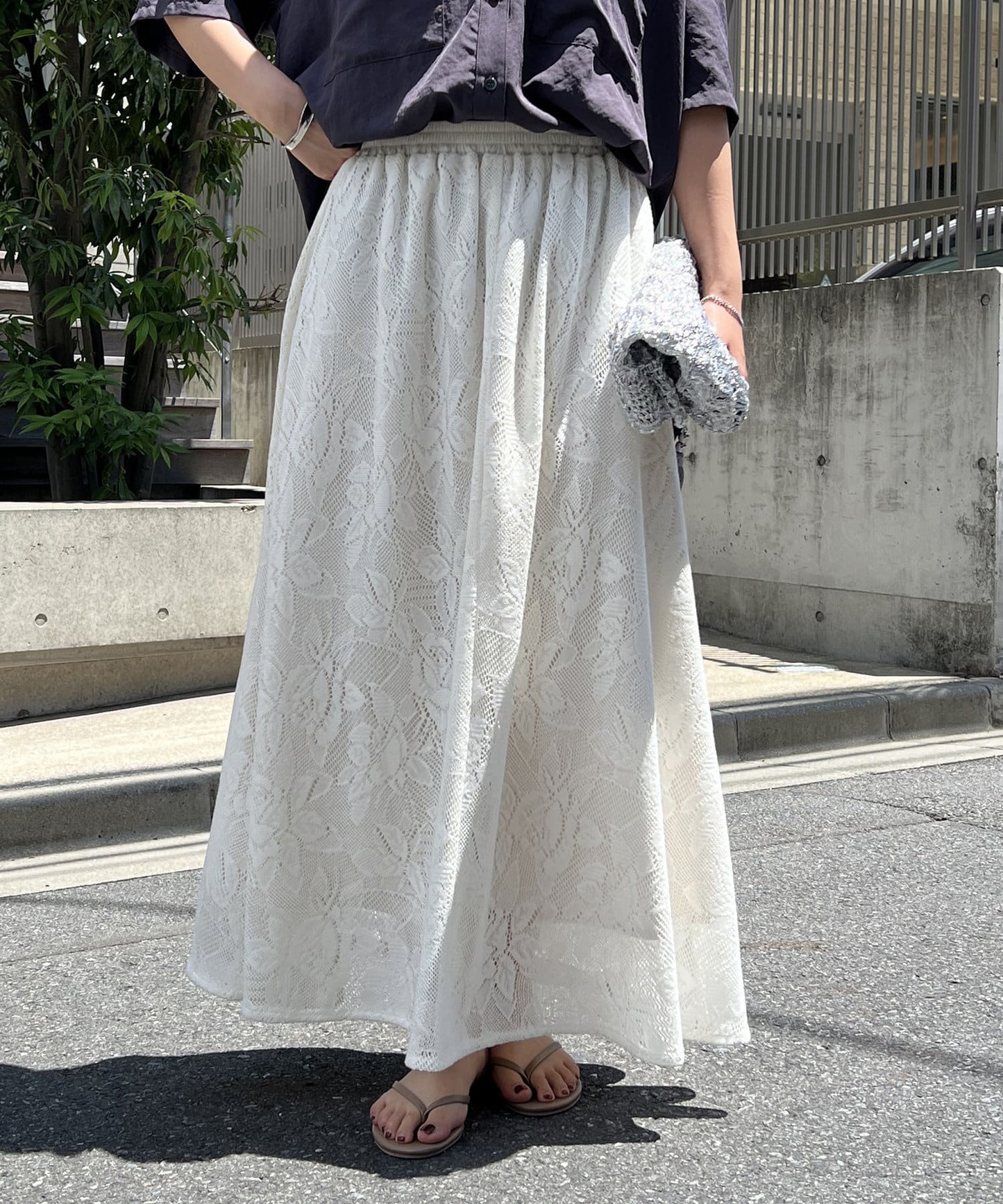 "不要裝可愛·適度甜美" 蕾絲聚攏裙