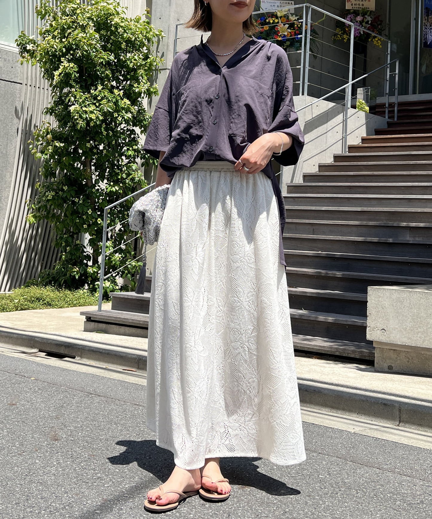 "不要裝可愛·適度甜美" 蕾絲聚攏裙