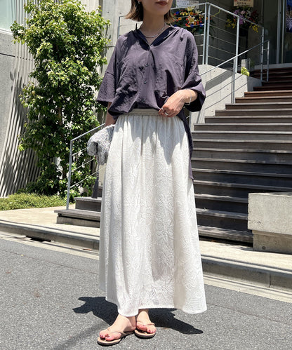 "不要裝可愛·適度甜美" 蕾絲聚攏裙