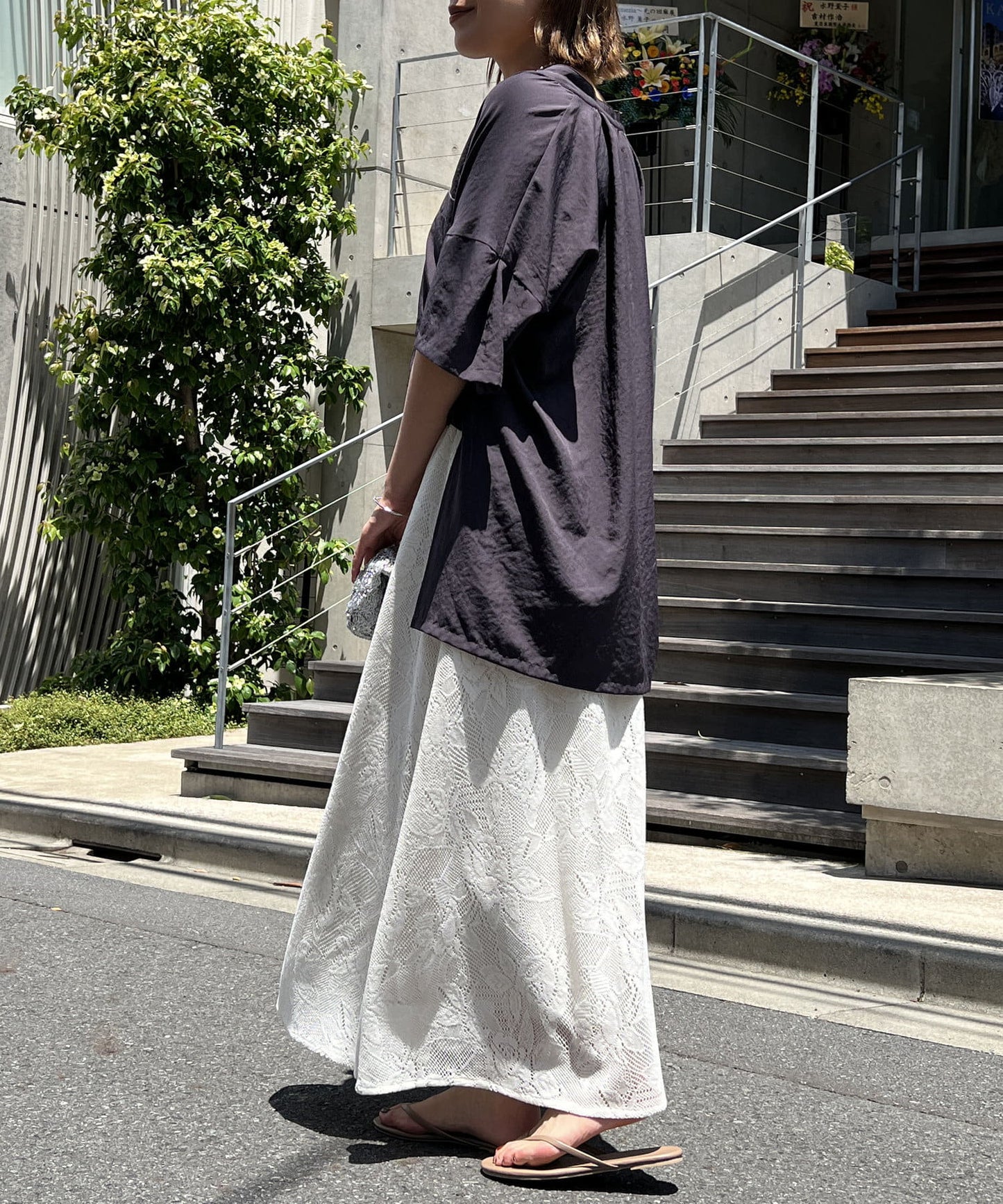 "不要裝可愛·適度甜美" 蕾絲聚攏裙
