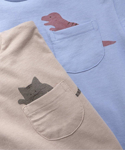 網絡限定口袋圖案T恤