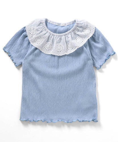 帶領口收褶T恤部分網絡限定顏色