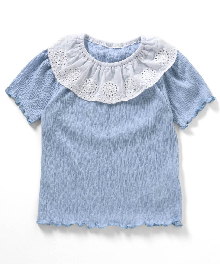 帶領口收褶T恤部分網絡限定顏色