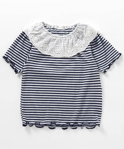 帶領口收褶T恤部分網絡限定顏色