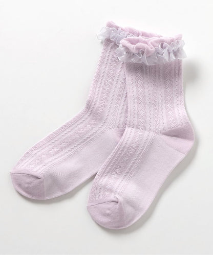 3P對象 透明褶邊襪