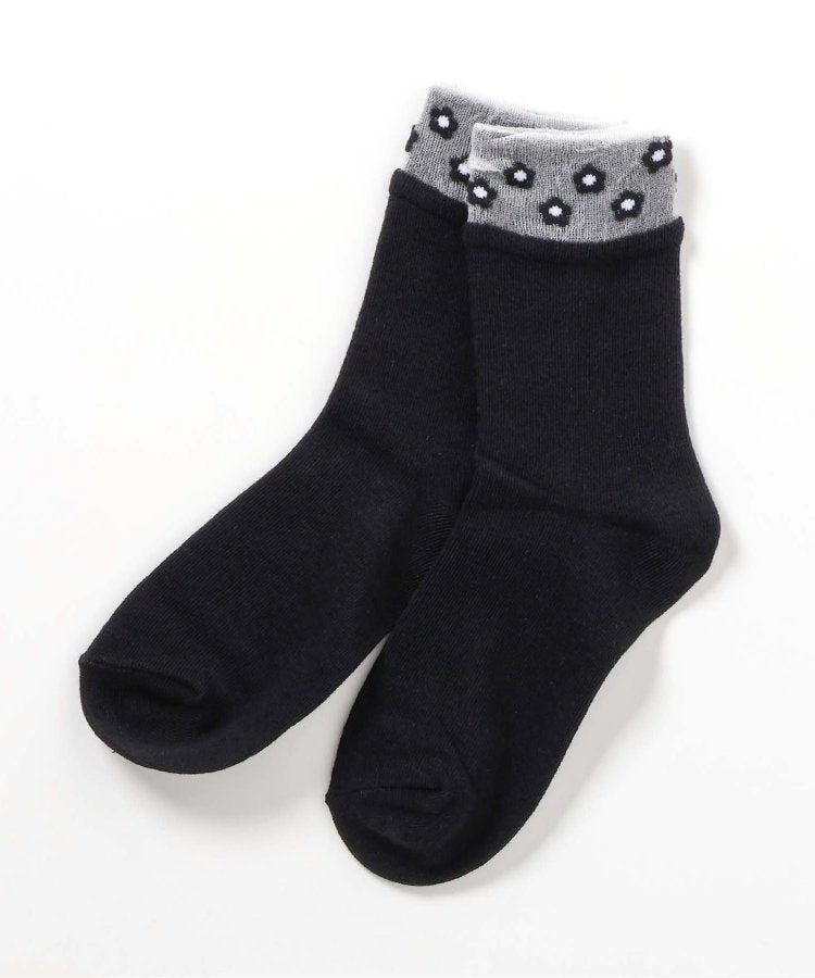 3P套裝 花朵心形折邊襪