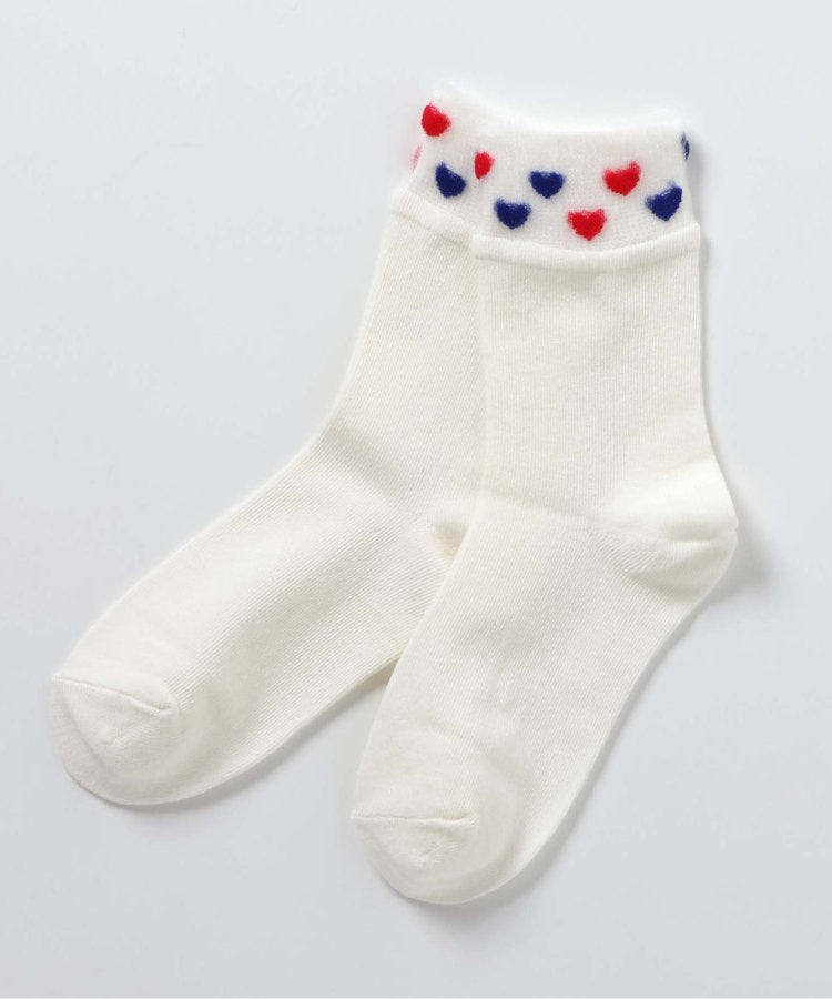 3P套裝 花朵心形折邊襪