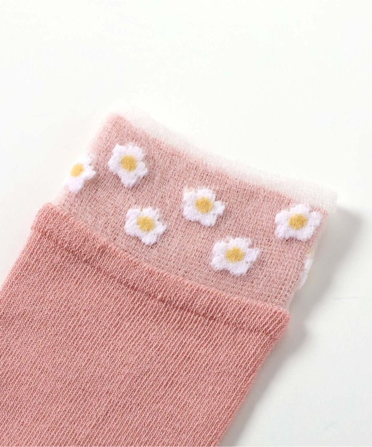 3P套裝 花朵心形折邊襪