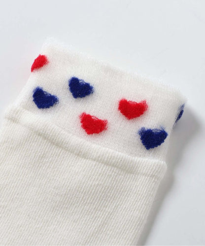 3P套裝 花朵心形折邊襪