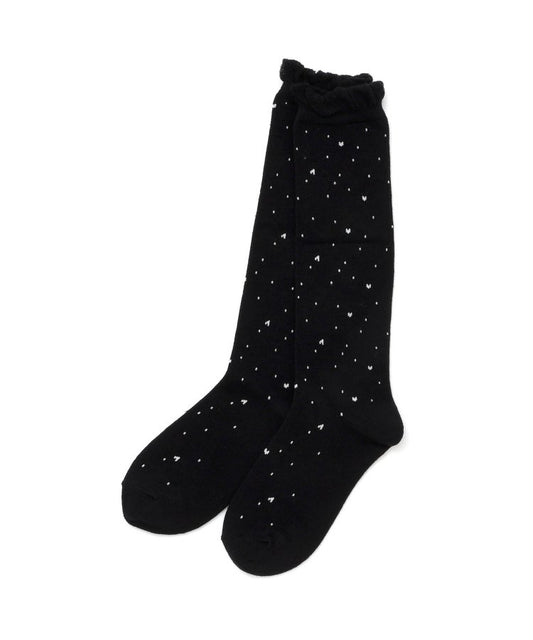 3P對象 格子心形 花紋高筒襪