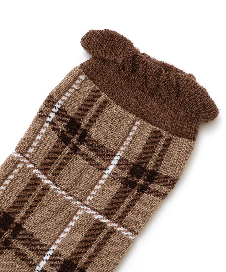 3P對象 格子心形 花紋高筒襪