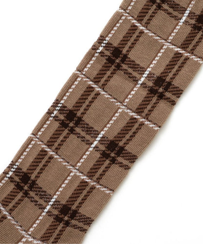 3P對象 格子心形 花紋高筒襪