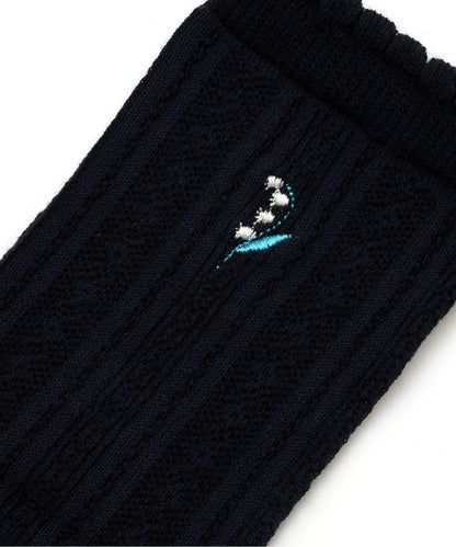 3P套裝 花朵刺繡高筒襪