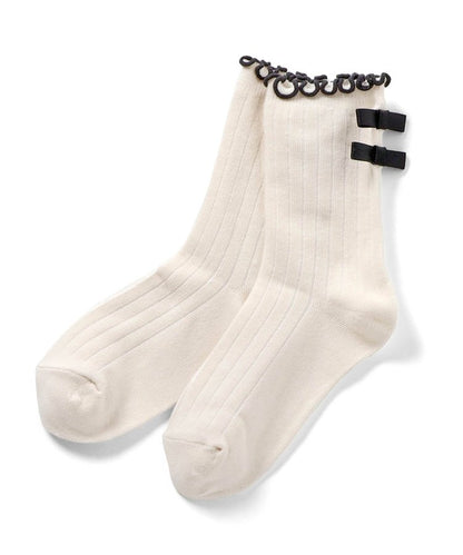 3P套裝 蝴蝶結蓬鬆襪