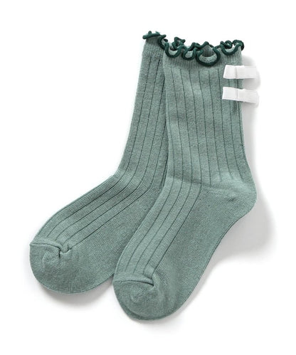 3P套裝 蝴蝶結蓬鬆襪