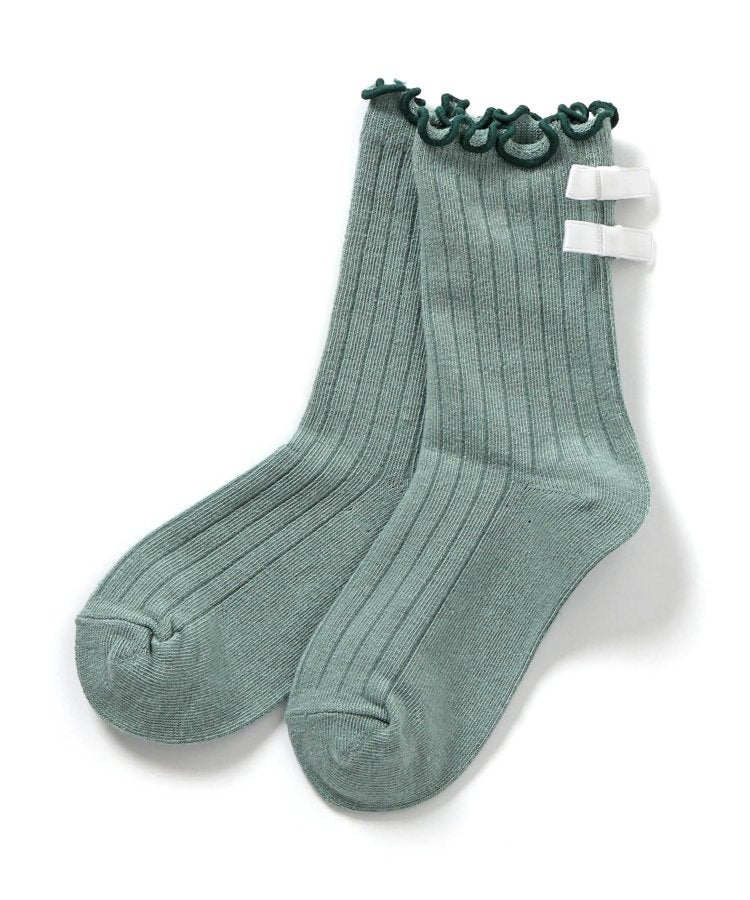 3P套裝 蝴蝶結蓬鬆襪