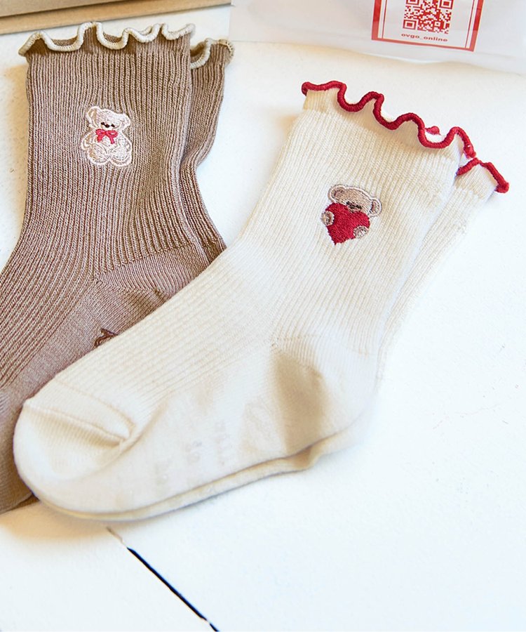 3P對象 小熊絨邊襪