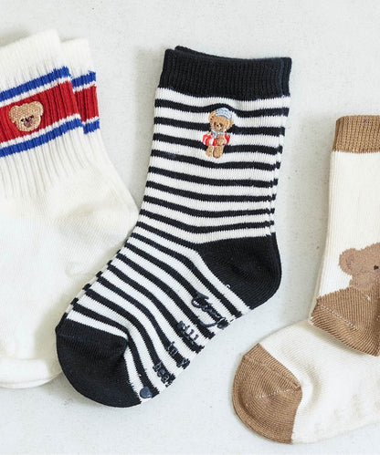 3件套小熊混色襪