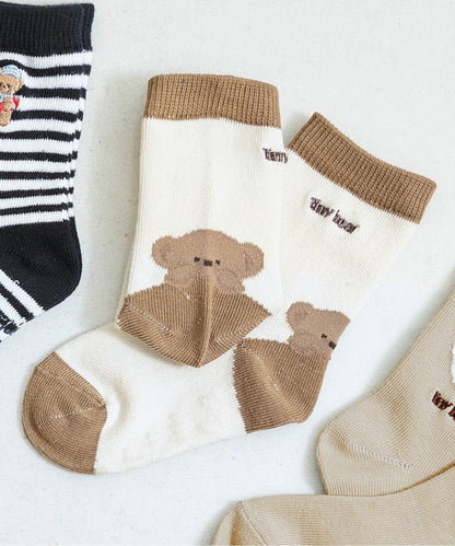 3件套小熊混色襪