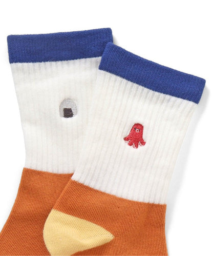 3P套裝 單點圖案刺繡襪子