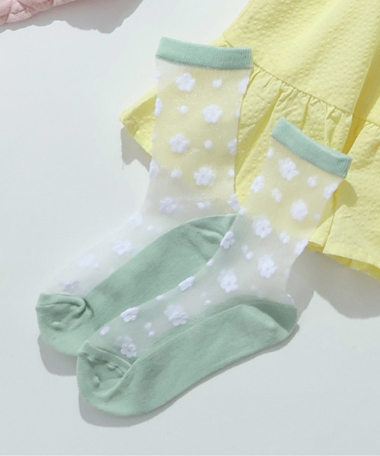 3P對象 花朵透明襪