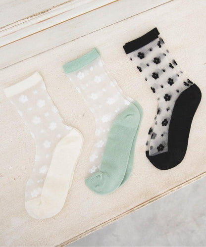 3P對象 花朵透明襪