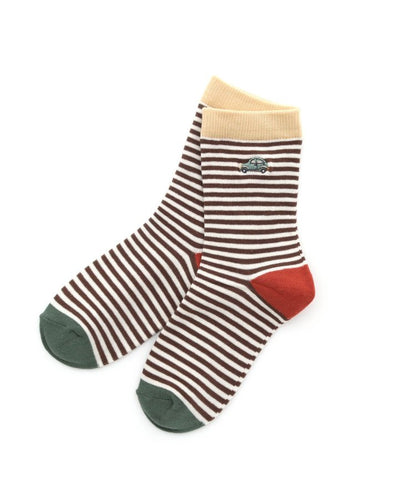 3對目標 4款小圖案刺繡襪子