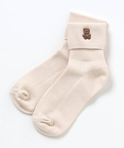 3件套 小熊 刺繡 襪子