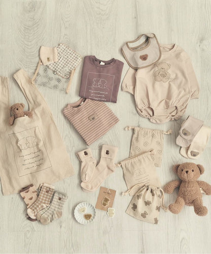 3件套 小熊 刺繡 襪子