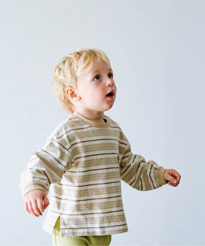 條紋口袋長袖T恤