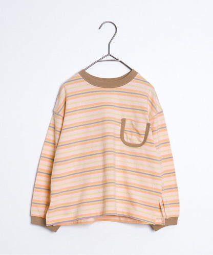 條紋口袋長袖T恤