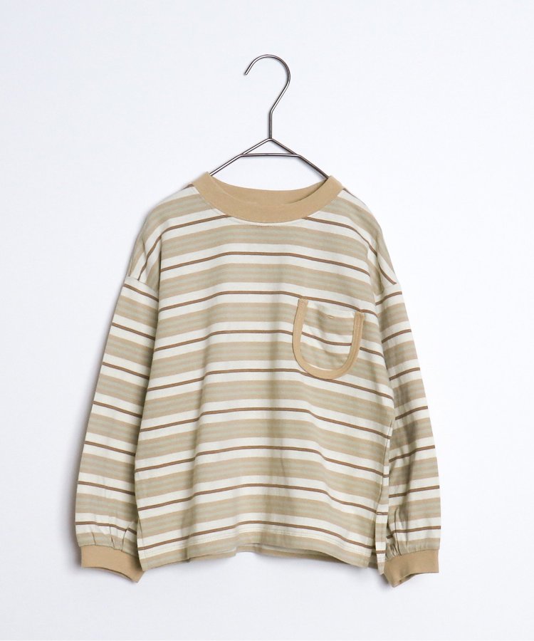 條紋口袋長袖T恤