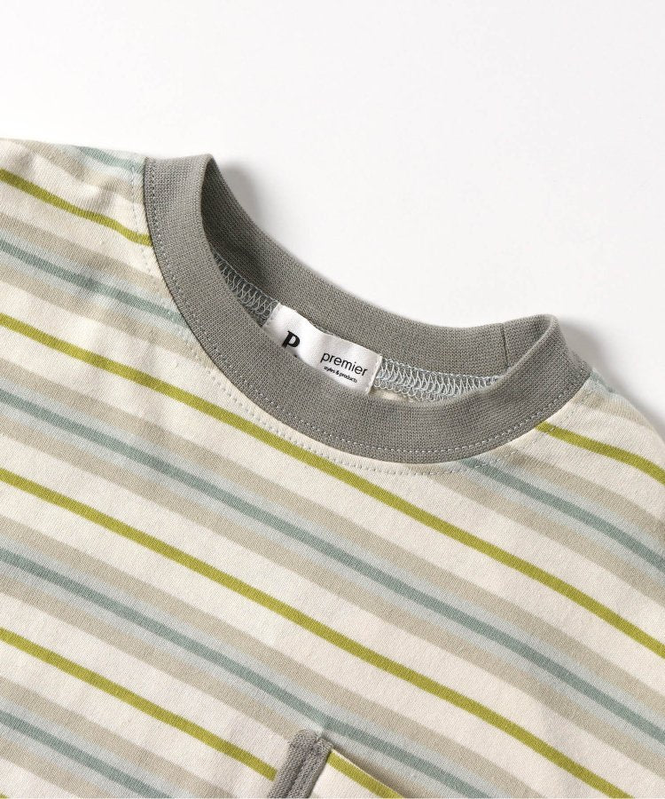 條紋口袋長袖T恤